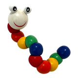 Chenille articulée en bois aux perles colorées